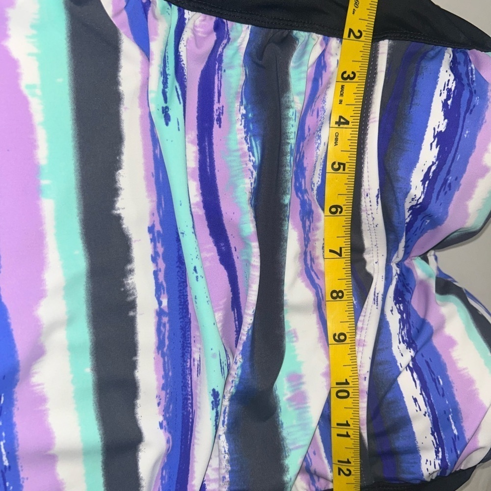 Striped Multicolor Swimsuit Top Size Large - Picture 3 of 9